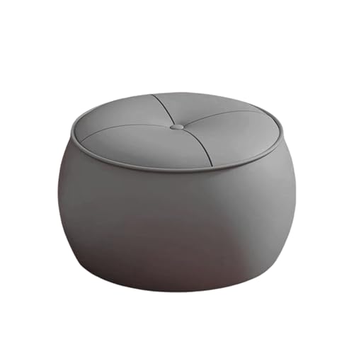 12,2-Zoll-runde Kunstleder-Ottomane, Rückenless Stuhl Mit Rutschfesten Pads Und Eingebauten Griff, Fußstütze Für Wohnzimmer, Büro Im Fußschemel,Schlafzimmer Dark Grey-B 12,2-Zoll-runde Kunstleder-Ottomane, Rückenless Stuhl Mit Rutschfesten Pads Und Eingebauten Griff, Fußstütze Für Wohnzimmer, Büro Im Fußschemel,Schlafzimmer Dark Grey-B von Ktrezs
