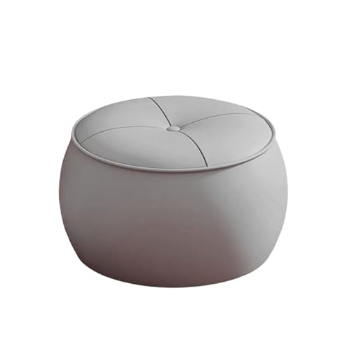 12,2-Zoll-runde Kunstleder-Ottomane, Rückenless Stuhl Mit Rutschfesten Pads Und Eingebauten Griff, Fußstütze Für Wohnzimmer, Büro Im Fußschemel,Schlafzimmer Grey-B 12,2-Zoll-runde Kunstleder-Ottomane, Rückenless Stuhl Mit Rutschfesten Pads Und Eingebauten Griff, Fußstütze Für Wohnzimmer, Büro Im Fußschemel,Schlafzimmer Grey-B von Ktrezs