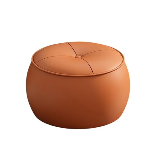 Ktrezs 12,2-Zoll-runde Kunstleder-Ottomane, Rückenless Stuhl Mit Rutschfesten Pads Und Eingebauten Griff, Fußstütze Für Wohnzimmer, Büro Im Fußschemel,Schlafzimmer Orange-B Ktrezs 12,2-Zoll-runde Kunstleder-Ottomane, Rückenless Stuhl Mit Rutschfesten Pads Und Eingebauten Griff, Fußstütze Für Wohnzimmer, Büro Im Fußschemel,Schlafzimmer Orange-B von Ktrezs