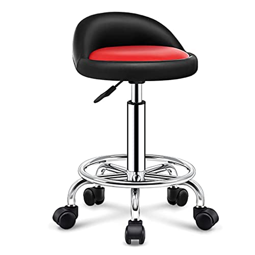 Ktrezs Deluxe Rundhöhe Pneumatische Hydraulische Einstellbare Rollhocker, Ideal Für Spa -Gesichtsmassage Tattoo Arzttechniker Büro Oder Haushaltsgebrauch (Niedrige Rückenle Red Black Ktrezs Deluxe Rundhöhe Pneumatische Hydraulische Einstellbare Rollhocker, Ideal Für Spa -Gesichtsmassage Tattoo Arzttechniker Büro Oder Haushaltsgebrauch (Niedrige Rückenle Red Black von Ktrezs