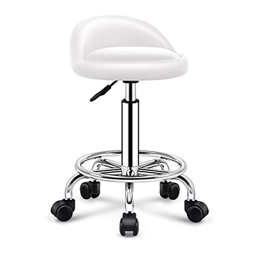 Ktrezs Deluxe Rundhöhe Pneumatische Hydraulische Einstellbare Rollhocker, Ideal Für Spa -Gesichtsmassage Tattoo Arzttechniker Büro Oder Haushaltsgebrauch (Niedrige Rückenle White Ktrezs Deluxe Rundhöhe Pneumatische Hydraulische Einstellbare Rollhocker, Ideal Für Spa -Gesichtsmassage Tattoo Arzttechniker Büro Oder Haushaltsgebrauch (Niedrige Rückenle White von Ktrezs