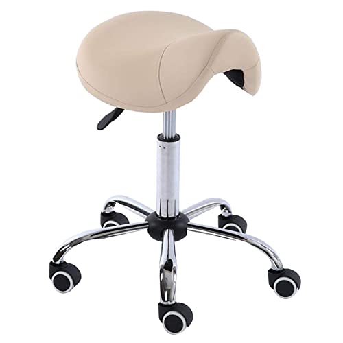 Ktrezs Ergonomic Professional Black Wheeled Sattelstuhl, Sattelhockerstuhl Für Massage Clinic Spa Salon Schnitt, Sattelrollhocker Mit Verstellbaren Rädern Beige Ktrezs Ergonomic Professional Black Wheeled Sattelstuhl, Sattelhockerstuhl Für Massage Clinic Spa Salon Schnitt, Sattelrollhocker Mit Verstellbaren Rädern Beige von Ktrezs