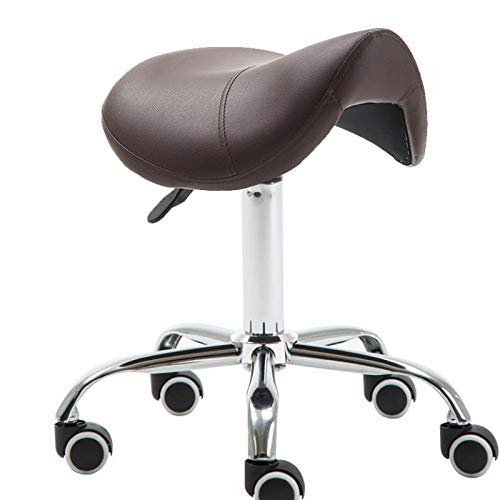 Ktrezs Ergonomic Professional Black Wheeled Sattelstuhl, Sattelhockerstuhl Für Massage Clinic Spa Salon Schnitt, Sattelrollhocker Mit Verstellbaren Rädern Brown Ktrezs Ergonomic Professional Black Wheeled Sattelstuhl, Sattelhockerstuhl Für Massage Clinic Spa Salon Schnitt, Sattelrollhocker Mit Verstellbaren Rädern Brown von Ktrezs