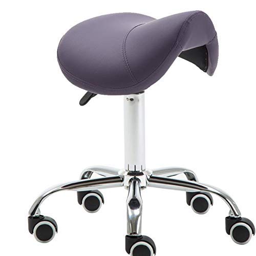 Ktrezs Ergonomic Professional Black Wheeled Sattelstuhl, Sattelhockerstuhl Für Massage Clinic Spa Salon Schnitt, Sattelrollhocker Mit Verstellbaren Rädern Purple Ktrezs Ergonomic Professional Black Wheeled Sattelstuhl, Sattelhockerstuhl Für Massage Clinic Spa Salon Schnitt, Sattelrollhocker Mit Verstellbaren Rädern Purple von Ktrezs