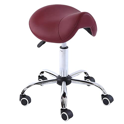 Ktrezs Ergonomic Professional Black Wheeled Sattelstuhl, Sattelhockerstuhl Für Massage Clinic Spa Salon Schnitt, Sattelrollhocker Mit Verstellbaren Rädern red Ktrezs Ergonomic Professional Black Wheeled Sattelstuhl, Sattelhockerstuhl Für Massage Clinic Spa Salon Schnitt, Sattelrollhocker Mit Verstellbaren Rädern red von Ktrezs