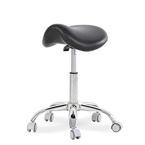Ktrezs Ergonomischer Sattelhocker Rolling Spa Salon, Rollstuhl Für Medizinische Massage Küchen-Spa-Entwurf, Verstellbarer Hydraulikhocker Mit Rädern-(ohne Rückenlehne) Black von Ktrezs