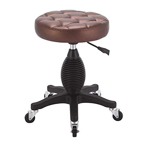 Ktrezs Rollbarer Hydraulischer Salonhocker,Höhenverstellbarer Rollender Drehhockerstuhl Mit Runder Sitzfläche Für Spa,Geschäft,Salon,Arztpraxis,Arbeit Oder Büro,Massagehock Coffee von Ktrezs
