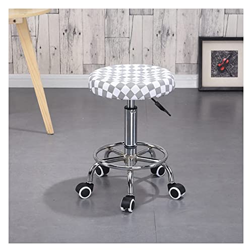 Ktrezs Round Rolling Stuhl Stuhl PU Lederhöhe Verstellbarer Ladenhocker Schwenkprozess Arbeit Spa Salon Hocker Mit Rädern Bürostuhl Manicure Work Office Massage Stools Grey White von Ktrezs