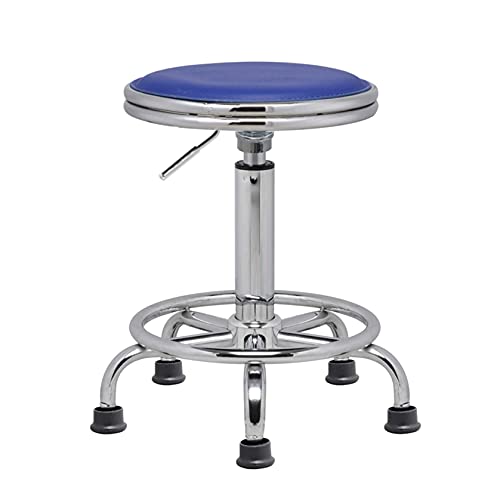 Ktrezs Round Rolling Stuhlstuhl Mit 5 Stummen Rädern PU Lederhöhe Verstellbarer Drehtrieb Arbeit Spa Shop Salon Stuhl Mit Rädern Bürostuhl Blue von Ktrezs