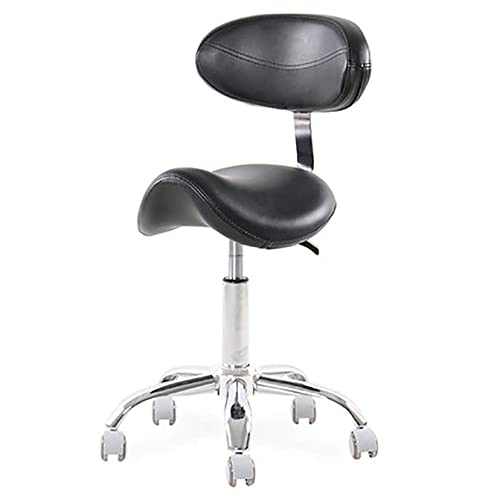 Ktrezs Sattel Stuhlstuhl mit Rückenunterstützung, hydraulisch rollende drehende Stuhlstuhl für Salon Spa Beauty Massage Dental Clinic Home Office (mit Rückenlehne, Schwarz, Black Ktrezs Sattel Stuhlstuhl mit Rückenunterstützung, hydraulisch rollende drehende Stuhlstuhl für Salon Spa Beauty Massage Dental Clinic Home Office (mit Rückenlehne, Schwarz, Black von Ktrezs