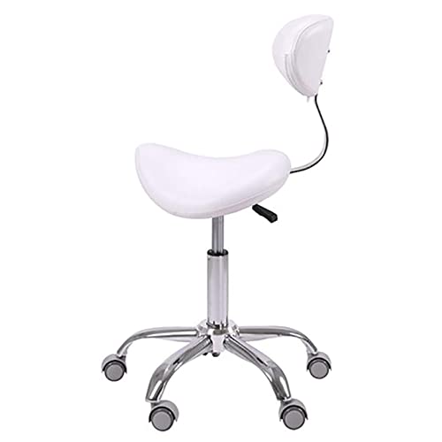 Ktrezs Sattel Stuhlstuhl mit Rückenunterstützung, hydraulisch rollende drehende Stuhlstuhl für Salon Spa Beauty Massage Dental Clinic Home Office (mit Rückenlehne, Schwarz, White Ktrezs Sattel Stuhlstuhl mit Rückenunterstützung, hydraulisch rollende drehende Stuhlstuhl für Salon Spa Beauty Massage Dental Clinic Home Office (mit Rückenlehne, Schwarz, White von Ktrezs