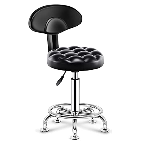 Ktrezs Schwarze Schwenkhocker mit Rädern Height verstellbares Rolling Spa Stuhl Rückenleuchte Deluxe Rundhöhe Pneumatische hydraulische verstellbare Rollinghocker für Büro Black Ktrezs Schwarze Schwenkhocker mit Rädern Height verstellbares Rolling Spa Stuhl Rückenleuchte Deluxe Rundhöhe Pneumatische hydraulische verstellbare Rollinghocker für Büro Black von Ktrezs