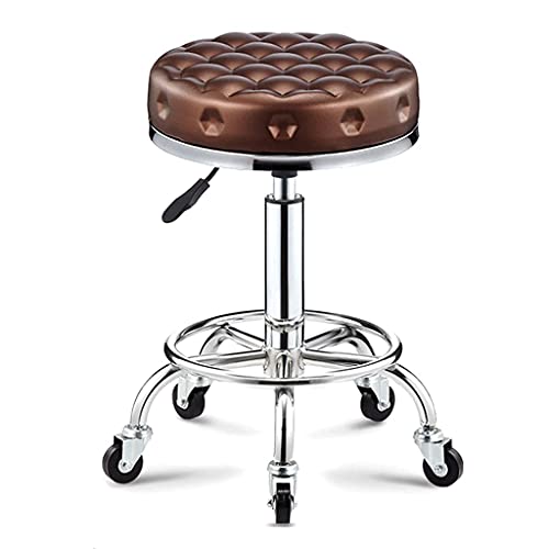 Ktrezs Theken Stuhl Unterstützende Verstellbare Hydraulische Rolling -Drehhocker -PU -Leder -Barhocker Für Massage Und Salon Office Facial Spa Medizinischer Tattoo Stuhlstu Brown von Ktrezs