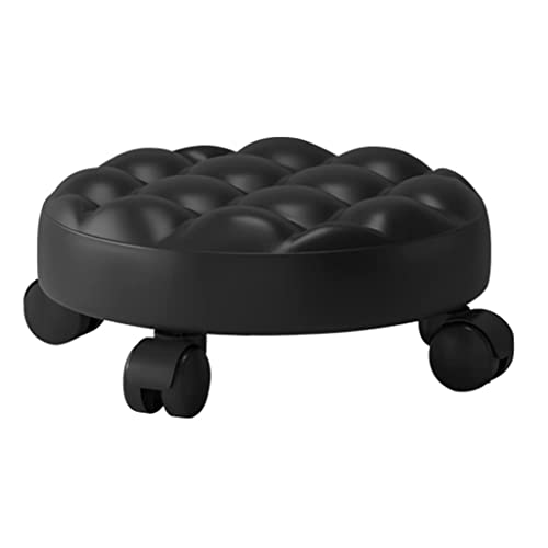 Runder Rollinghocker Tief bis gemahlene Rollensitz mit 5 universellen Drehzauberer für Heimbüro oder Fitness Sport oder Garage Shop PU Leder mit hoher Dichtekissen Black Runder Rollinghocker Tief bis gemahlene Rollensitz mit 5 universellen Drehzauberer für Heimbüro oder Fitness Sport oder Garage Shop PU Leder mit hoher Dichtekissen Black von Ktrezs