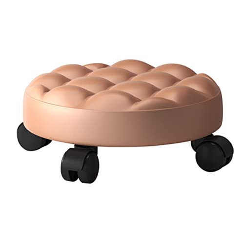 Runder Rollinghocker Tief bis gemahlene Rollensitz mit 5 universellen Drehzauberer für Heimbüro oder Fitness Sport oder Garage Shop PU Leder mit hoher Dichtekissen Gold Runder Rollinghocker Tief bis gemahlene Rollensitz mit 5 universellen Drehzauberer für Heimbüro oder Fitness Sport oder Garage Shop PU Leder mit hoher Dichtekissen Gold von Ktrezs