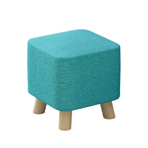 Stoff Holz Bein Runde Hocker, Kleine Räume Bequeme Fußstütze Zum Lesen, Design Der Abnehmbaren Reinigung Baumwolle Und Leinen Abdeckung Schlafzimmer Hocker -28×28×25 Blue Stoff Holz Bein Runde Hocker, Kleine Räume Bequeme Fußstütze Zum Lesen, Design Der Abnehmbaren Reinigung Baumwolle Und Leinen Abdeckung Schlafzimmer Hocker -28×28×25 Blue von Ktrezs