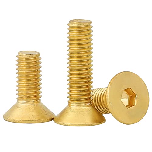 Messing Hexagon Bolt Hex Sockel Counterunk Kopfschraube M2-M8 Flache Kopfschrauben, M5x16 (10pcs) von Ktrshan