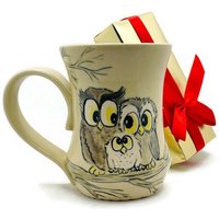 Eulenfamilie Becher Nette Eulen Ein Kind Familie Dreiköpfige Kaffeetasse Frühstück Eule Eulen-Liebhaber Geschenk Handgemachte Keramik von KuCaCeramics