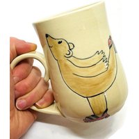 Tasse Rollschuhlaufen Bär Auf Rollen Netter Handgemachte Keramiktasse Kaffeetasse Einzigartiges Keramik Geschenk Abschlussfeier von KuCaCeramics