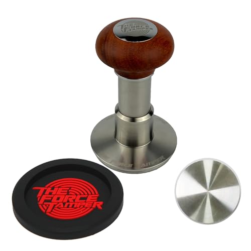 KuGuo The Force Tamper, automatischer Schlag, einstellbarer konstanter Druck und automatische Nivellierung, Kaffee-Tamper, rötlich-braune Qualle, Holzgriff-Set Pro (Standard satz, 58.35mm) von KuGuo