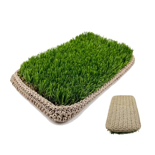 Rechteckige Kunstrasenmatten, für drinnen und draußen, dichter Rasen, Mehrzweck, Heimdekoration, DIY, Mini-Kunstgrasmatten mit handgehäkeltem Kissen, 15,2 cm Breite x 25,4 cm Länge (Frühsommergras) Rechteckige Kunstrasenmatten, für drinnen und draußen, dichter Rasen, Mehrzweck, Heimdekoration, DIY, Mini-Kunstgrasmatten mit handgehäkeltem Kissen, 15,2 cm Breite x 25,4 cm Länge (Frühsommergras) von KuGuo