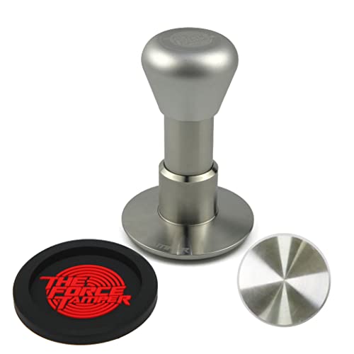 The Force Tamper Automatischer Schlag-Kaffee-Tamper Standard-Set, silberfarbener Griff (Dreieck, 58,50 mm) von KuGuo