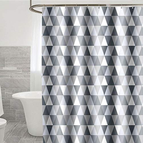 Duschvorhang 180 * 200cm((180cm Breite, 200cm Höhe), Wasserdichter Polyester Textil Shower Curtain Anti-Bakteriell Anti-Schimmel Wasserabweisend Badezimmer, Waschbar, inkl. 12 Duschvorhangringe von KuKiMa