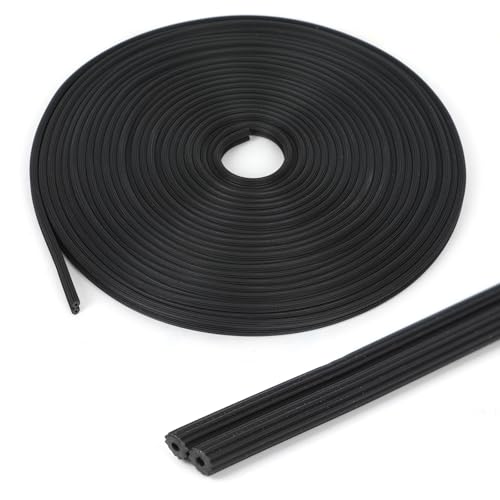 Gummikeder für Fliegengittertüren, Keder Gummischnur zur Befestigung von Fliegengittergewebe, Kederband Kederschnur als Fliegennetz Dichtung, Gummischnur Fliegengitter Reparatur (Schwarz, 4.5mm) von Kuabiz