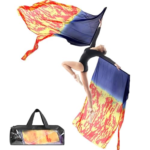 Kuabiz 2 Sets 190,5 x 139,7 cm Lob Anbetung Flaggen mit flexiblem Stab Verbrauch Feuer Anbetung Flagge Lob Tanzfahnen Anbetung Engel Flügel für Mädchen Erwachsene Anfänger Tanzkirche Performance von Kuabiz