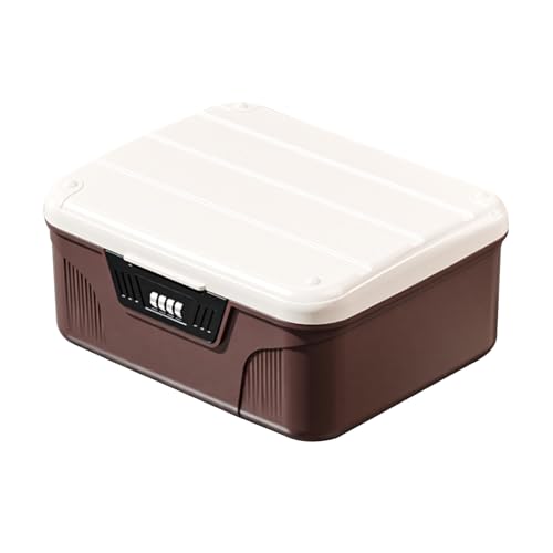 Medikamentenbox mit Zahlenschloss, Tragbare Medizin Aufbewahrungsbox Doppellagig Medizinbox Groß Medizinkoffer, Hausapotheke,Medicine Box Medizin Apothekenbox (Kaffee, M) von Kuabiz