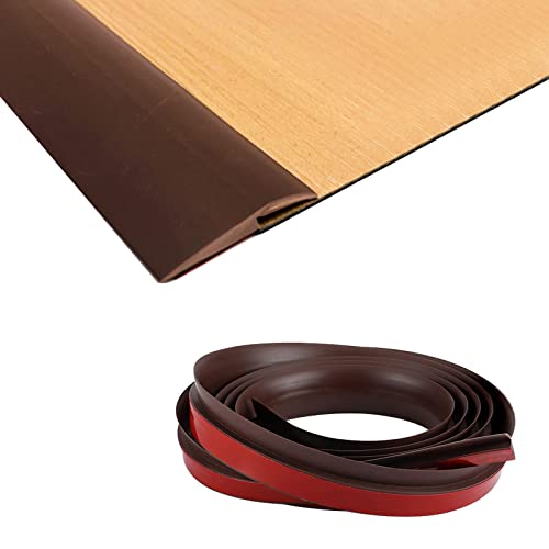 Übergangsprofil Selbstklebend, PVC Fußböden Abdeckleiste Vinyl Übergangsschiene Abschlussprofil Tür Schwellen Abschlussleisten Bodenprofil (1, Braun, HöhenAusgleich 3MM X Länge2M) von Kuabiz