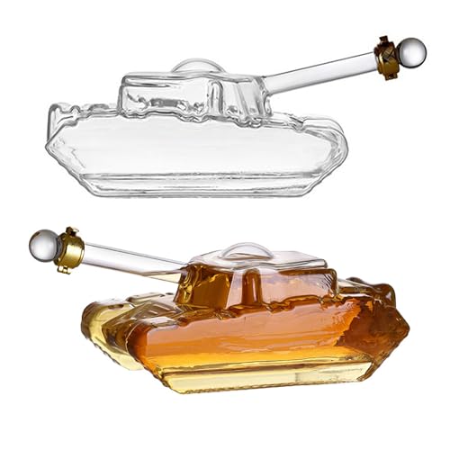 Whisky Dekanter Whisky Panzer Flasche 1L,Tankförmige Dekanter, Bar Dichtung Behälter für Brandy, Scotch, Wodka,Geschenk in Panzerform von Tochter für Männer Papa von Kuabiz