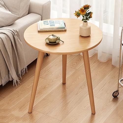 Kuabner Moderner rustikaler Couchtisch mit dreieckigen Beinen, Massivholz, platzsparendes Design für kleine Wohnungen, Wohnzimmer, Dachboden oder Home Office (30 x 30 x 52 cm) von Kuabner