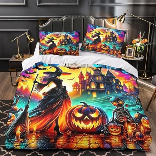 Fantastischer Nachtblick Bettbezug Dreiteiliger BettwäscheSet Reiche Farben 3D Druck Mit Reißverschluss Und Kissenbezug Mikrofaser Abriebfest Für Erwachsene,Jugendliche,Kinder Single（140x200cm） von KuangGeKG