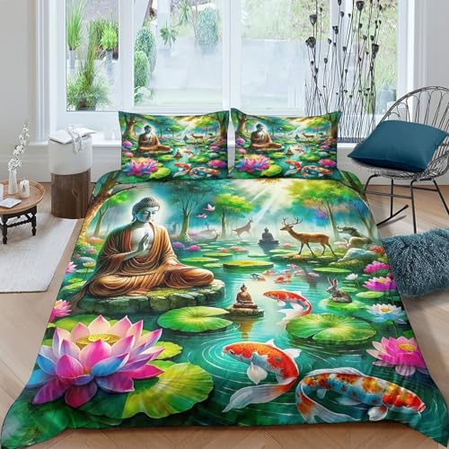 KuangGeKG Buddha-Statue Bettbezug 3-teiliges BettwäscheSet Einzigartige Kultur 3D Druck Mit Reißverschluss Und Kissenbezug Mikrofaser Antibakteriell Für Erwachsene,Jugendliche,Kinder King(220x240cm) KuangGeKG Buddha-Statue Bettbezug 3-teiliges BettwäscheSet Einzigartige Kultur 3D Druck Mit Reißverschluss Und Kissenbezug Mikrofaser Antibakteriell Für Erwachsene,Jugendliche,Kinder King(220x240cm) von KuangGeKG