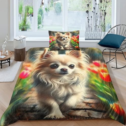 KuangGeKG Cute Katzen Bettbezug 2er Bettzeug-Set Bunte Tiere 3D Druck Mit Reißverschluss Und Kissenbezug Mikrofaser Antibakteriell Für Erwachsene,Jugendliche,Kinder Single（135x200cm） von KuangGeKG
