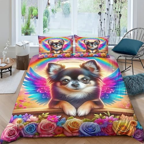 KuangGeKG Eigel Bettbezug 2er BettwäscheSet Bunte Tiere 3D Druck Mit Reißverschluss Und Kissenbezug Mikrofaser Antibakteriell Für Erwachsene,Jugendliche,Kinder Single（135x200cm） von KuangGeKG