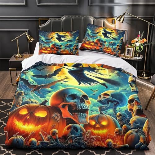 KuangGeKG Geister Kürbis Bettbezug Dreiteiliger BettwäscheSet Halloween 3D Druck Mit Reißverschluss Und Kissenbezug Mikrofaser Antibakteriell Für Erwachsene,Jugendliche,Kinder Super King(260x220cm) KuangGeKG Geister Kürbis Bettbezug Dreiteiliger BettwäscheSet Halloween 3D Druck Mit Reißverschluss Und Kissenbezug Mikrofaser Antibakteriell Für Erwachsene,Jugendliche,Kinder Super King(260x220cm) von KuangGeKG