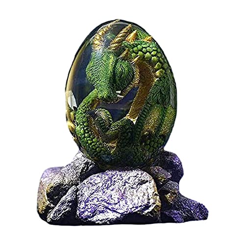 Kuashidai Lava-Drachen-Ei mit Standfuß – Traum-Kristall-Harz-Drachen-Ei-Ornamente für Desktop-Dekoration – exquisites und einzigartiges Souvenir von Kuashidai
