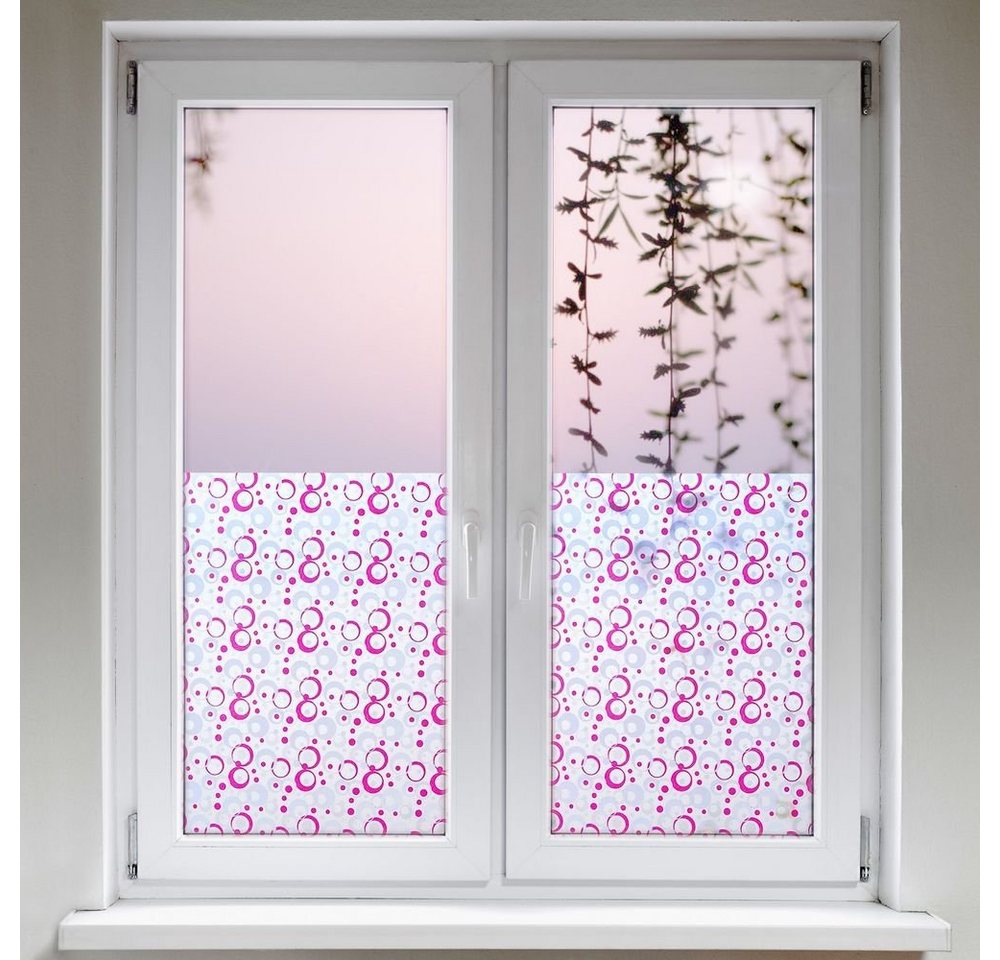 Fensterfolie Loops rosa, Fensterdekoration, Sichtschutz, Karat, Selbstklebend von Karat