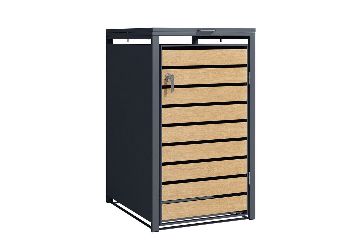 Kubus Mülltonnenbox Sento in Anthrazit mit stilvoller Holzoptik Kubus Mülltonnenbox Sento in Anthrazit mit stilvoller Holzoptik von Kubus