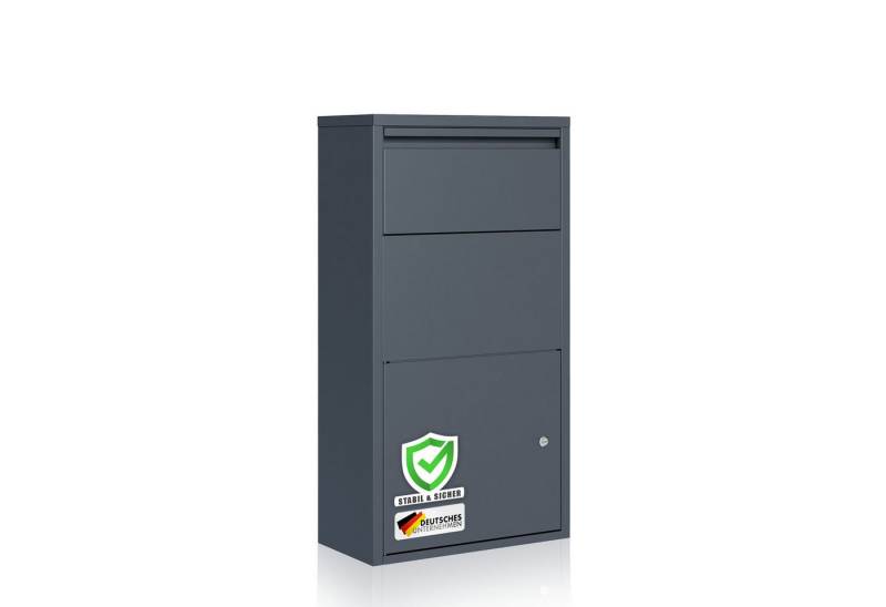 Kubus Paketbox Adrien, Sicherer Paketkasten mit cleverem Klappensystem, Witterungsbeständig und schnell montiert von Kubus