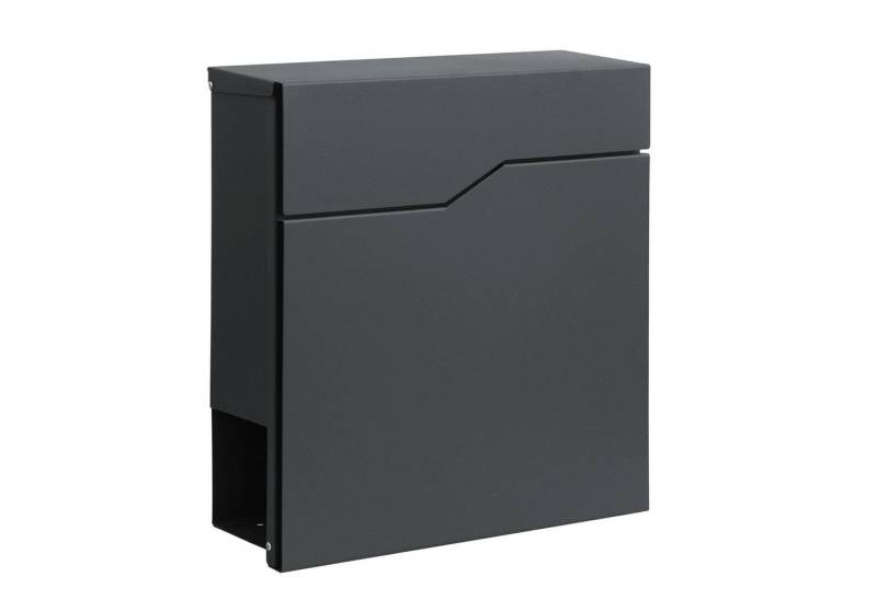Kubus Wandbriefkasten Marcel, Langlebiger Metallbriefkasten mit integriertem Zeitungsfach, Wettergeschütztes Schloss mit zwei passenden Schlüsseln von Kubus