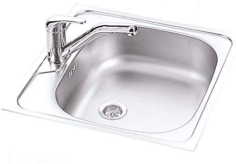 Hochwertige Küchenspüle-Edelstahlspüle-Einbauspüle-Quadratische Form-Außenmaße:48 x 48 cm-Inklusive: Siphon, Befestigungsclips, Dichtband-Kuchinox-SKS 010T von Kuchinox