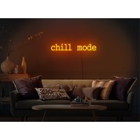 Chill Mode Neon Schild, Chill Led Led Wand Dekor, Chill Light Schild, Neon Schild Schlafzimmer, Orange von KudetaStore