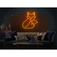 Fuchs Neon Schild, Fuchs Led Lichtschild, Fuchs Wanddeko, Fuchs Wandkunst, Neon Schild Schlafzimmer, Led Schild, Neon Wanddeko von KudetaStore