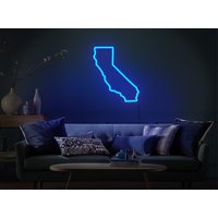 Kalifornien Neon Schild, Kalifornien Led Lichtschild, Kalifornien Wanddekoration, Kalifornien Wandkunst, California State Sign von KudetaStore