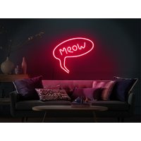 Miau Leuchtreklame, Miau Katze Leuchtreklame, Kitty Led Leuchtreklame, Led Leuchtreklame, Neon Leuchtreklame Für Wand, Neon Schlafzimmer von KudetaStore