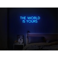 The World Is Yours Neon Sign, The Led Light Wall Art, Neon Schild Schlafzimmer von KudetaStore