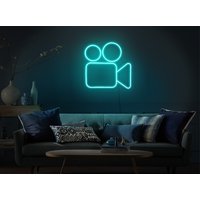 Videokamera Neon Schild, Videokamera Deko, Kamera Schild, Kamera Licht, Kamera Led Schild, Game Room Schild, Wohnzimmer Schild von KudetaStore